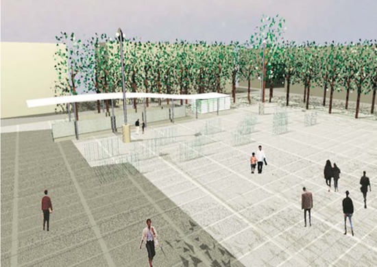 square and underground parking, carrara, renovation