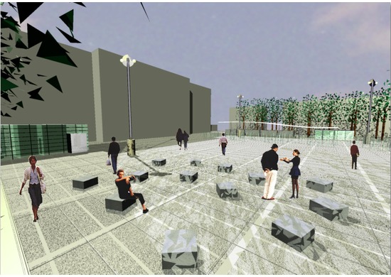 square and underground parking, carrara, renovation